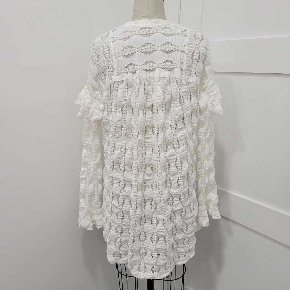 NWOT Free People Women's Candy Shop Sheer Lace Tunic Top Size XS Boho Coastal - Picture 4 of 12
